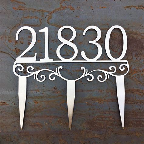 custom metal house number signs canada|metal yard address sign.